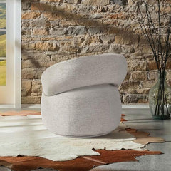 Fauteuil "Lucas" Tissu Blanc Crème