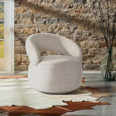 Fauteuil "Lucas" Tissu Blanc Crème
