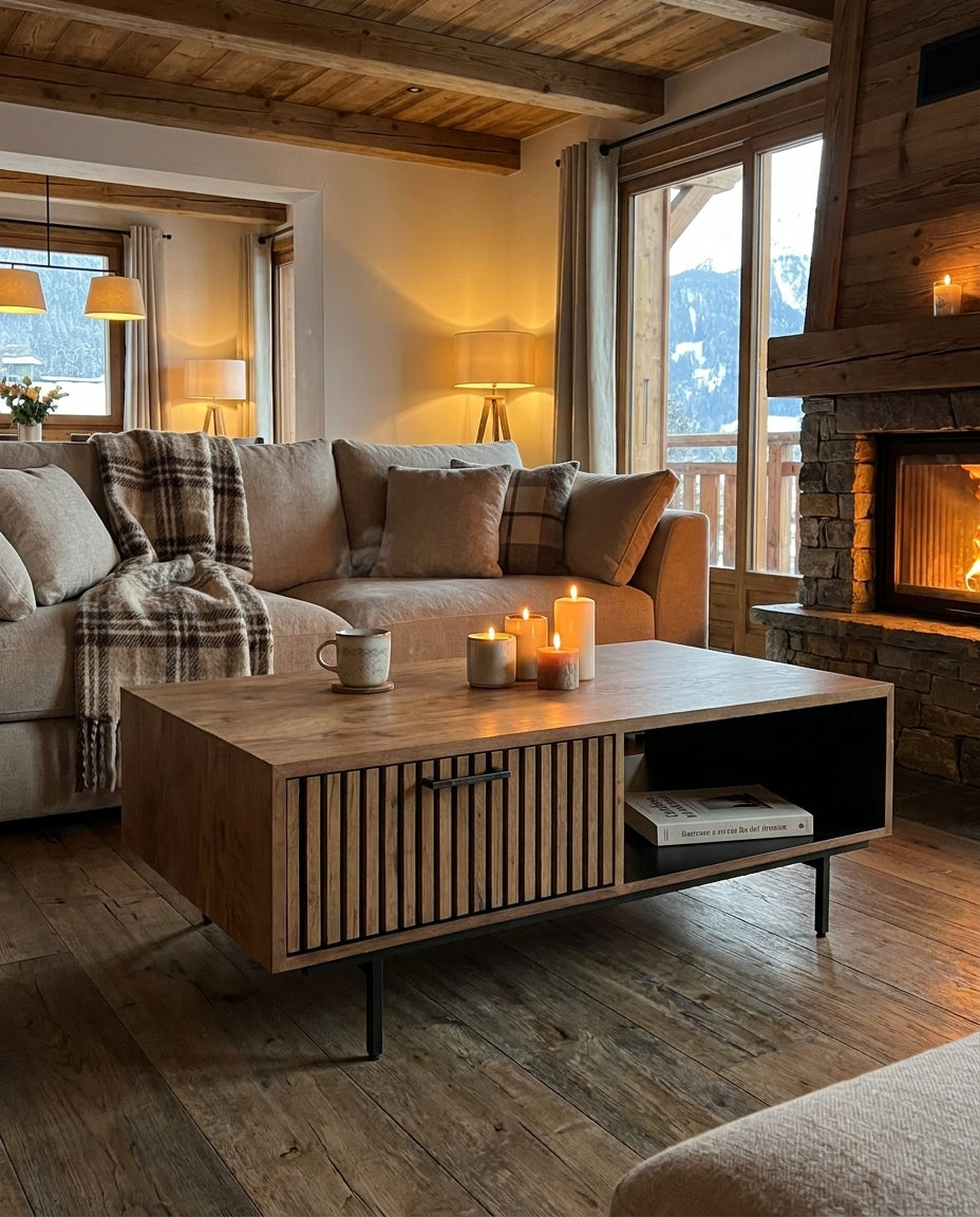Table basse KUOPTABA 13 - salon cosy chalet alpin