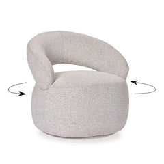 Fauteuil "Lucas" — Tissu Blanc Crème
