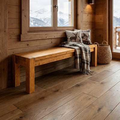 Banc AD12 épicéa miel ambiance chalet montagne