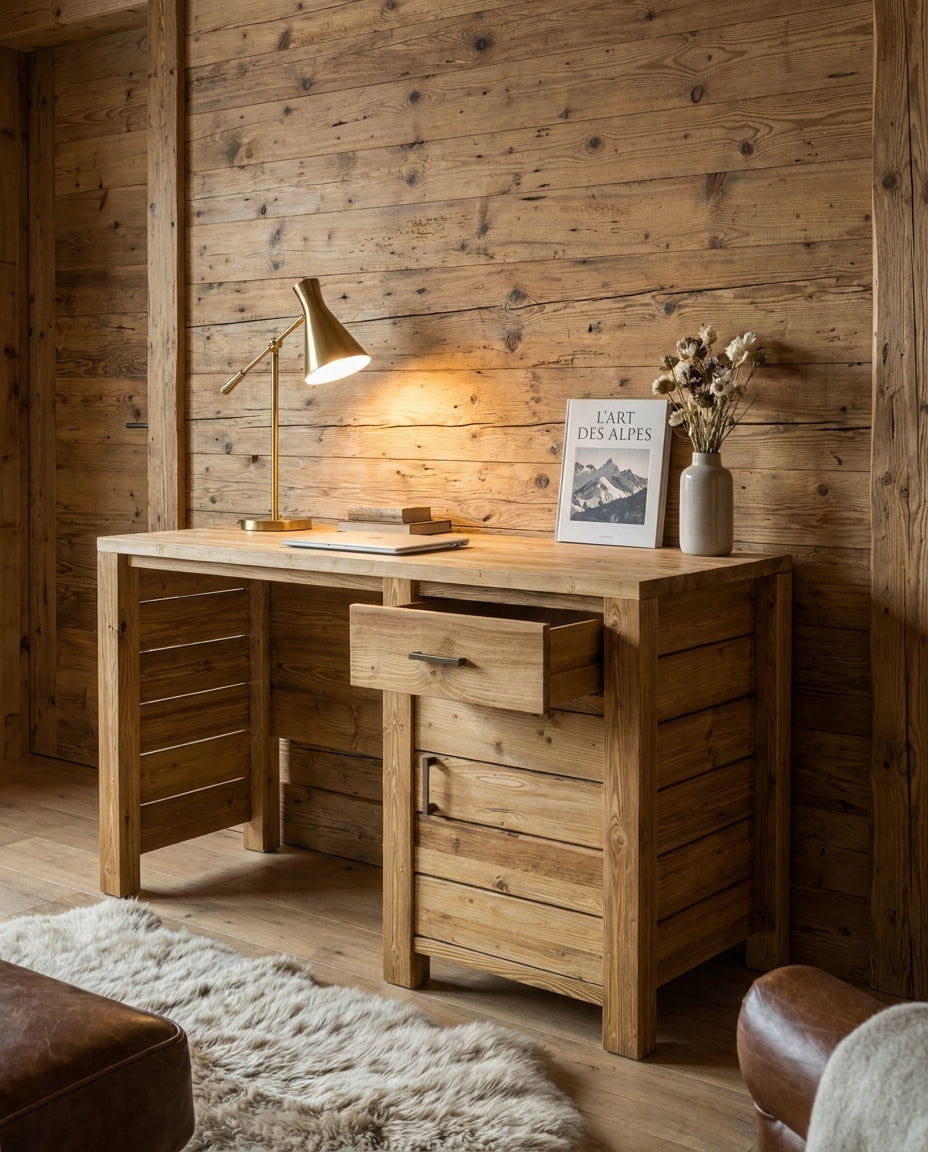 Bureau ND-12 — décor montagne chic vieux bois