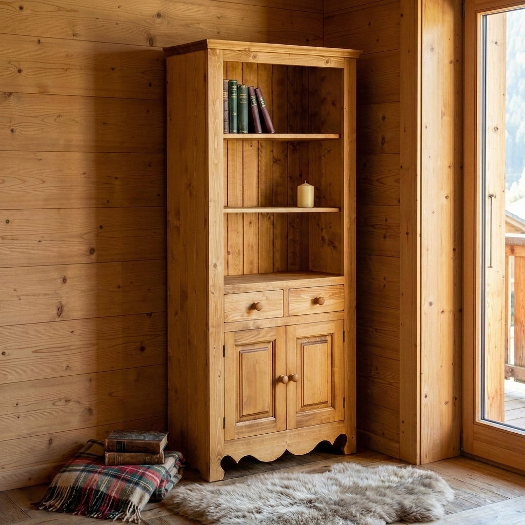 Bibliothèque C130 dans un chalet montagne