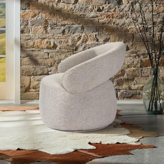 Fauteuil "Lucas" Tissu Blanc Crème