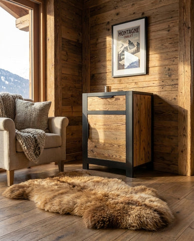 Confiturier LT-01 vieux bois épicéa — décor chalet montagne