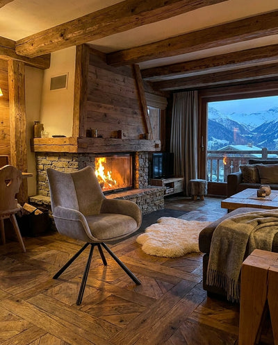 Fauteuil tournant KALI - ambiance chalet montagne