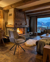 Fauteuil tournant KALI - ambiance chalet montagne