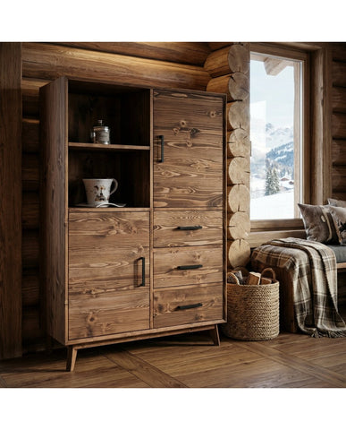 ARMOIRETTE 2 PORTES 3 TIROIRS + 1 NICHE