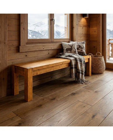 Banc AD12 épicéa miel ambiance chalet montagne