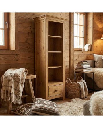 Bibliothèque M17 dans un salon chalet montagne