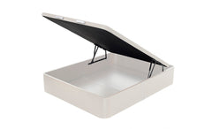 Sommier coffre Living ouvert - Simili cuir beige