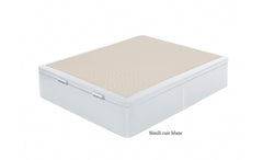 Sommier coffre Living - Simili cuir blanc