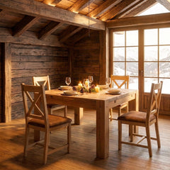 TABLE CARREE LODTAC-120 - salle à manger chalet