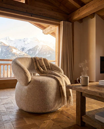 Fauteuil "Lucas" — Tissu Blanc Crème