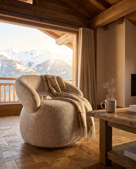 Fauteuil "Lucas" — Tissu Blanc Crème
