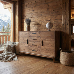 BAHUT BAS 2 PORTES 4 TIROIRS