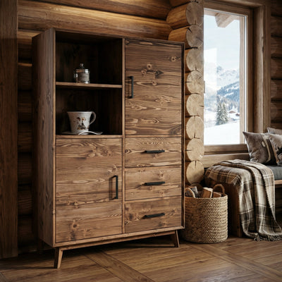 ARMOIRETTE 2 PORTES 3 TIROIRS + 1 NICHE