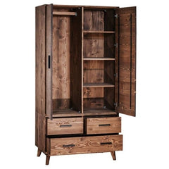 ARMOIRE 2 PORTES 3 TIROIRS