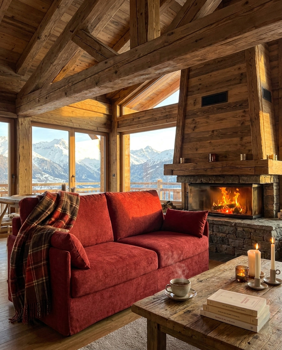 Zelit canapé convertible — intérieur chalet alpin